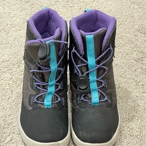 Kids Black and Purple Winter Boots